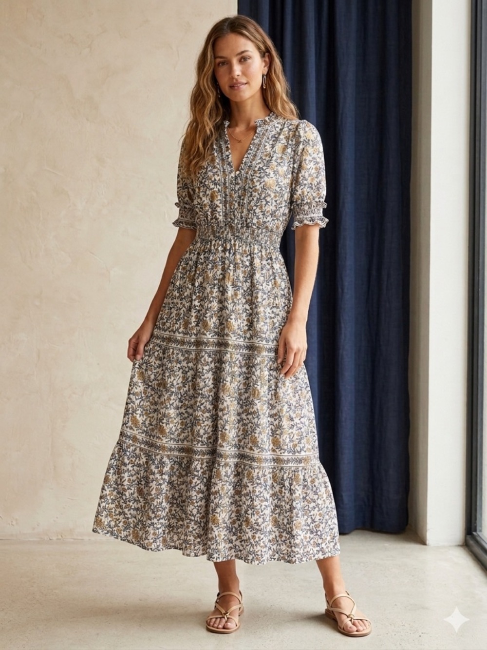 Max Studio - Floral Tiered Maxi Dress (New with Tags)  Size M
